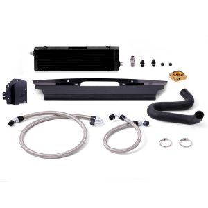 Ford Mustang Oil Cooler Kit - Front - Mishimoto - Thermostatic - Black - `15-`17