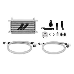 Honda S2000 Oil Cooler Kit - Front - Mishimoto - 19-row Thermostatic - Silver - `00-`03