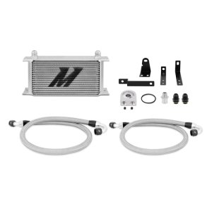 Honda S2000 Oil Cooler Kit - Front - Mishimoto - 19-row Thermostatic - Silver - `00-`03