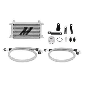 Honda S2000 Oil Cooler Kit - Front - Mishimoto - 19-row Thermostatic - Silver - `00-`03