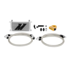 Subaru Impreza Oil Cooler Kit - Front - Mishimoto - Thermostatic - Silver - `08-`14