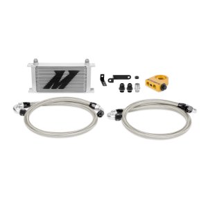 Subaru WRX STI Oil Cooler Kit - Front - Mishimoto - Thermostatic - Silver - 2010