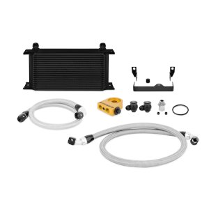 Subaru Impreza Oil Cooler Kit - Front - Mishimoto - Thermostatic with Stealth Black or Silver Cooler - `06-`07