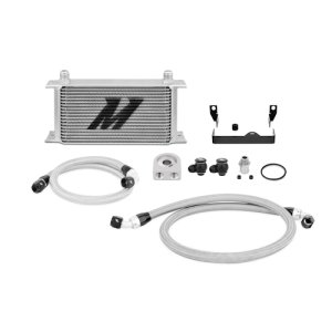 Subaru Impreza Oil Cooler Kit - Front - Mishimoto - Thermostatic with Stealth Black or Silver Cooler - `06-`07