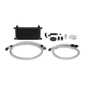 Subaru Impreza Oil Cooler Kit - Front - Mishimoto - 19-row with Standard or Thermostatic Sandwich Plates - Black - `08-`14