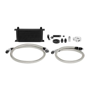 Subaru Impreza Oil Cooler Kit - Front - Mishimoto - 19-row with Standard or Thermostatic Sandwich Plates - Black - `08-`14