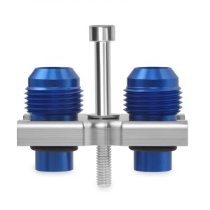 BMW M2 Oil Line Fitting Adapter Kit - Mishimoto - CNC-machined, 6061 Aluminum Fittings - Blue Anodized - `15-`20