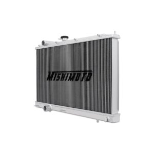 Mitsubishi Evolution Radiator - Mishimoto - Aluminum, Dual Core - Brushed aluminum - `96-`00