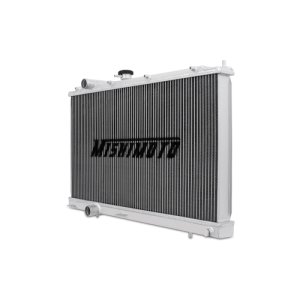 Mitsubishi Evolution Radiator - Mishimoto - Aluminum, Dual Core - Brushed aluminum - `96-`00