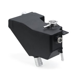 Ford Powerstroke Coolant Reservoir - Mishimoto - Aluminum Degas Tank Kit - Micro-Wrinkle Black - `11-`19