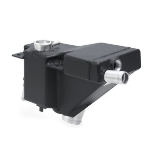 Ford Powerstroke Coolant Reservoir - Mishimoto - Aluminum Degas Tank Kit - Micro-Wrinkle Black - `11-`19