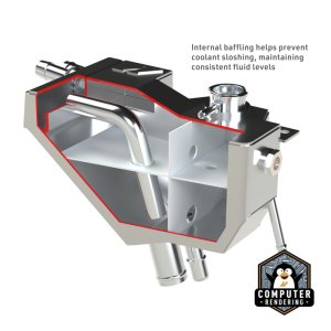 Ford F-350 Engine Coolant Reservoir - Mishimoto - Secondary Expansion Tank, Aluminum Construction - Micro-Wrinkle Black - `11-`27