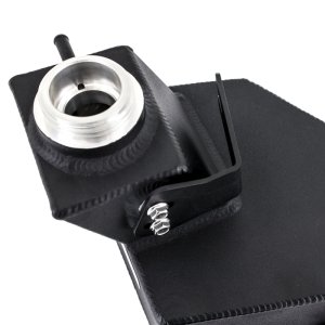 Ram Cummins Engine Coolant Reservoir - Mishimoto - Aluminum Degas Tank - Black - `13-`18