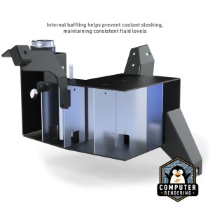 Ram Cummins Coolant Reservoir - Mishimoto - Aluminum Degas Tank - Black - `19-`27