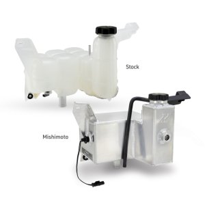 Ram Cummins Coolant Reservoir - Mishimoto - Aluminum Degas Tank - Black - `19-`27