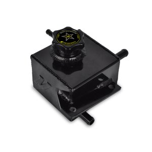 Subaru Impreza Coolant Expansion Tank - Mishimoto - Aluminum, TIG-welded, 50% greater capacity than stock - Polished Silver/Anodized Black - `02-`05