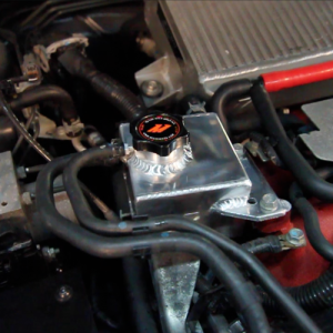 Subaru WRX STI Coolant Expansion Tank - Mishimoto - Aluminum, TIG-welded, 50% greater capacity than stock - Polished Silver/Anodized Black - 2010