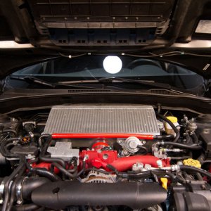 Subaru WRX STI Intercooler Kit - Mishimoto - Top-Mount, 3.75 inch thick core - Black & Red - `08-`14