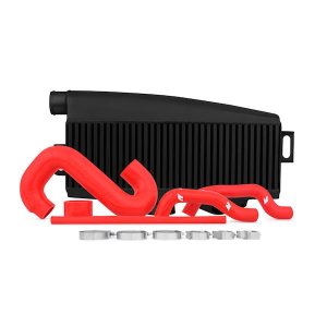 Subaru Impreza Intercooler Kit - Top Mount - Mishimoto - Powder Coated Black & Red Hoses - Black - `02-`05