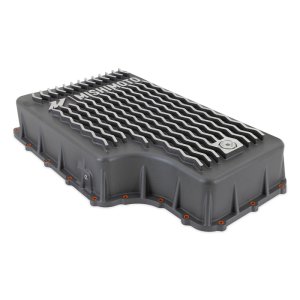 Ford Powerstroke Transmission Pan - Mishimoto - Aluminum, Cast, MMTP-F2D-11 - Gunmetal Gray - `11-`19