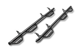 GMC 3500HD Nerf Step Bar - Wheel-to-Wheel with Bed Access - N-Fab - 3 in. Main Tube Diameter - Gloss Black - `07-`10