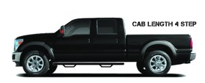 GMC 3500HD Nerf Step - Cab Length - N-Fab - 3in, 2 Steps per Side - Gloss Black - `07-`10