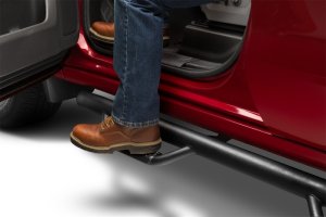 Chevrolet Silverado Side Steps - N-Fab - Wheel-to-Wheel with Bed Access (3 Steps per Side) - Textured Black - `19-`25