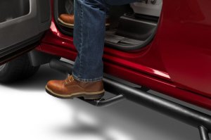 Chevrolet Silverado Side Steps - N-Fab - Wheel-to-Wheel with Bed Access (3 Steps per Side) - Textured Black - `19-`25