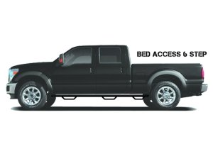 Dodge Ram Nerf Step - N-Fab - Wheel-to-Wheel with Bed Access, 3 in. Main Tube Diameter - Gloss Black - `02-`08