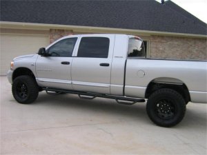 Dodge Ram 2500 SLT Nerf Step - Side - N-Fab - Wheel-to-Wheel with Bed Access (3 Steps per Side) - 3 in. Main Tube Diameter - Gloss Black - `06-`09