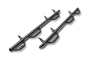 Dodge Ram 2500 SLT Nerf Step - Side - N-Fab - Wheel-to-Wheel with Bed Access (3 Steps per Side) - 3 in. Main Tube Diameter - Gloss Black - `06-`09