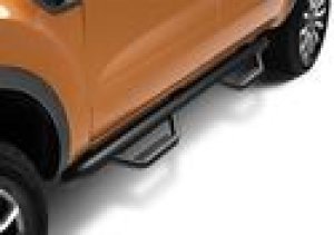 Ford Ranger Nerf Step - Cab Length - N-Fab - 3 in. Main Tube Diameter - Textured Black - `19-`24