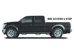 Ram 1500 Classic Quad Cab Nerf Bars - Side - N-Fab - Podium LG - Wheel-to-Wheel with Bed Access - Textured Black - `19-`23
