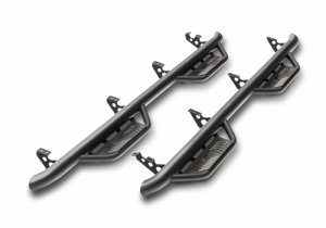 Ram 1500 Classic Quad Cab Nerf Bars - Side - N-Fab - Podium LG - Wheel-to-Wheel with Bed Access - Textured Black - `19-`23