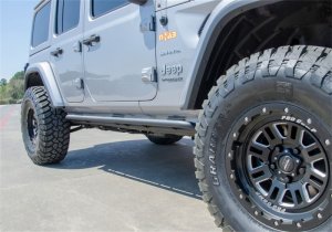 Jeep Wrangler JT Rock Rails - Cab Length - N-Fab - RKR, 2 Steps per Side - Textured Black - 2019