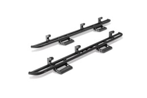 Nissan Titan XD Step Nerf Bar - Cab Length - N-Fab - RKR Step System with Dual 1.75 in. Rails - Textured Black - `16-`24