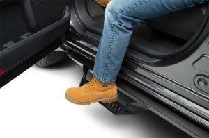 Toyota Tundra CrewMax Nerf Bars - Cab Length - N-Fab - Predator Pro - Textured Black - `22-`24