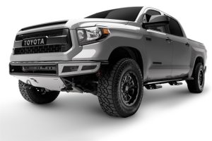 Toyota Tundra Front Bumper - N-Fab - M-RDS PreRunner with Integrated Brushed Aluminum Skid Plate - Gloss Black - `14-`21