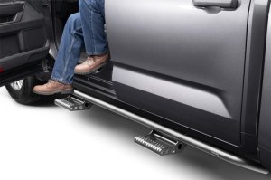 Toyota Tundra CrewMax Step Nerf Bar - N-Fab - RKR Step System - Cab Length (2 Step Mounts/2 Steps per Side) - Textured Black - `22-`24