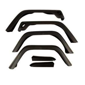 Jeep Wrangler Fender Flares - Front + Rear - OMIX - 7-Inch Oversized - Black - `97-`06