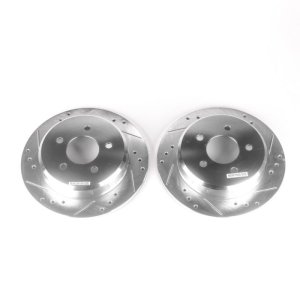 Ford Crown Victoria Brake Rotors (2) - Rear - PowerStop - Evolution Drilled & Slotted - `96-`02