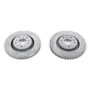 Ford Five Hundred Brake Rotors (2) - Front - PowerStop - Evolution Drilled & Slotted - Silver - `05-`07