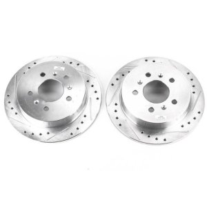 Buick Allure Brake Rotors (2) - Rear - PowerStop - Evolution Drilled & Slotted - `08-`09