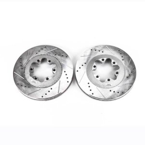 Chevrolet Colorado Brake Rotors (2) - Front - PowerStop - Evolution Drilled & Slotted Rotors - Silver - `09-`12