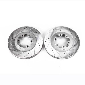 Chevrolet Colorado Brake Rotors (2) - Front - PowerStop - Evolution Drilled & Slotted Rotors - Silver - `09-`12