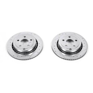 Chevrolet Caprice Brake Rotors (2) - Rear - PowerStop - Evolution Drilled & Slotted - Silver - `11-`17