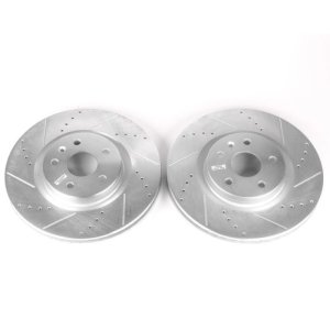 Buick Regal Brake Rotors (2) - Front - PowerStop - Evolution Drilled & Slotted - Silver - `14-`17