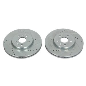 Buick Encore Brake Rotors (2) - Front - PowerStop - Evolution Drilled & Slotted - Silver - `13-`19