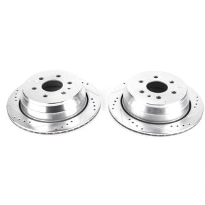 Chevrolet Colorado Brake Rotors (2) - Rear - PowerStop - Evolution Drilled & Slotted - Silver - `15-`19