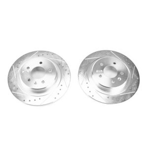Buick Envision Brake Rotors (2) - Rear - PowerStop - Evolution Drilled & Slotted - Silver - `16-`18